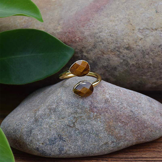 Popular Accessories Tiger Eye Ring Natural Stone