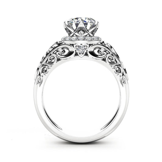 New Hollow Pattern Diamond-studded Ring