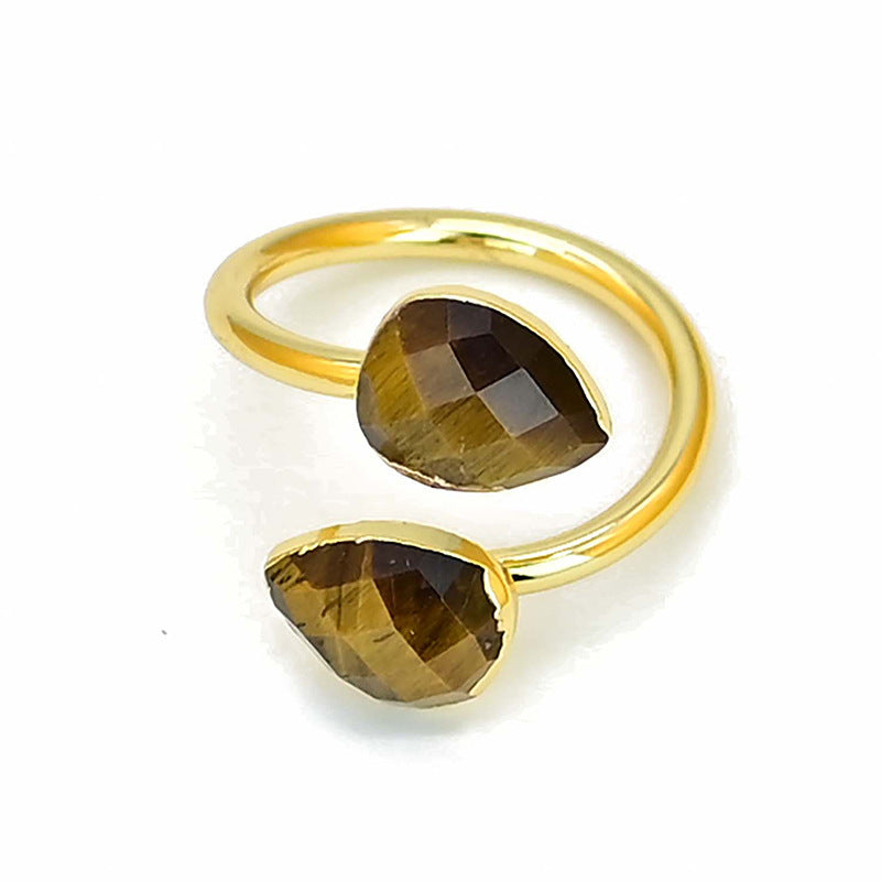 Popular Accessories Tiger Eye Ring Natural Stone