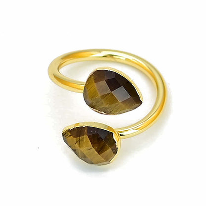 Popular Accessories Tiger Eye Ring Natural Stone