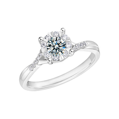 Silver Ring Women's High-grade Classic Four-claw