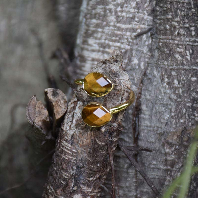 Popular Accessories Tiger Eye Ring Natural Stone