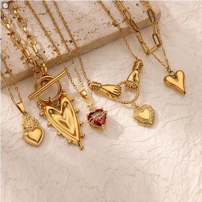 New Heart-shaped Cross Zircon Necklace