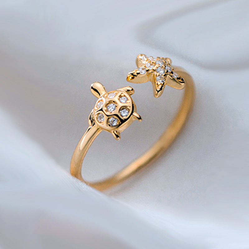 Graceful Mori Inlaid Zircon  Ring For Women