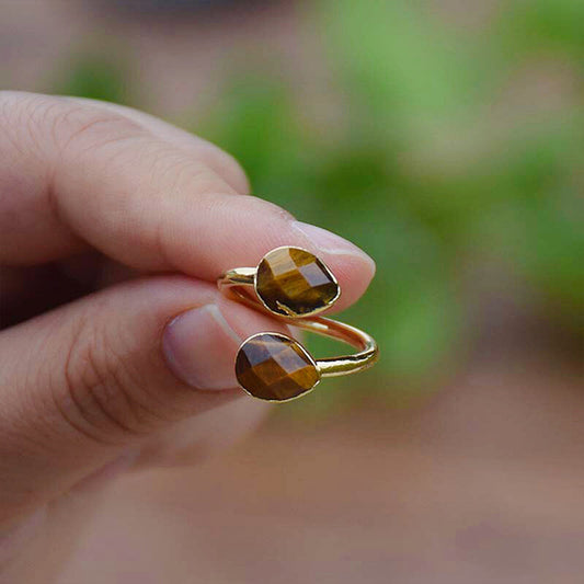 Popular Accessories Tiger Eye Ring Natural Stone