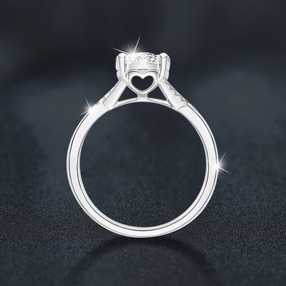 Silver Ring Women's High-grade Classic Four-claw