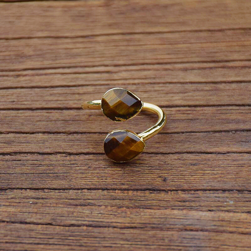 Popular Accessories Tiger Eye Ring Natural Stone