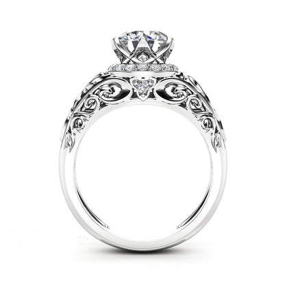 New Hollow Pattern Diamond-studded Ring