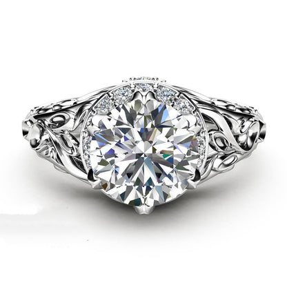 New Hollow Pattern Diamond-studded Ring