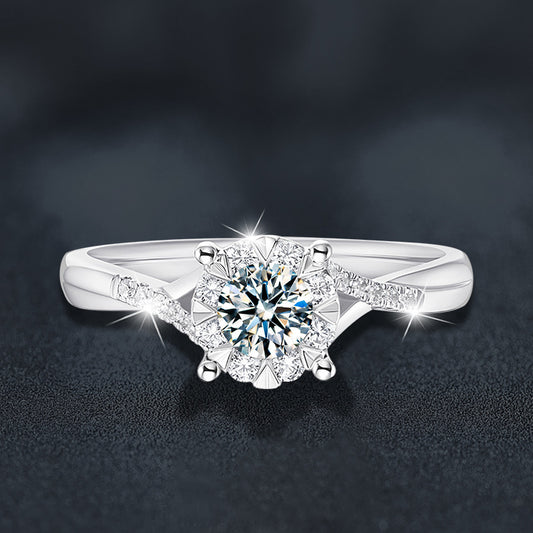 Silver Ring Women's High-grade Classic Four-claw