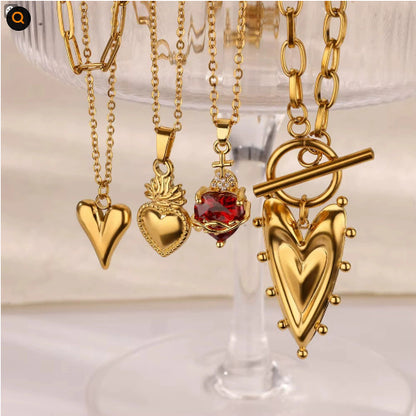 New Heart-shaped Cross Zircon Necklace