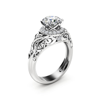 New Hollow Pattern Diamond-studded Ring